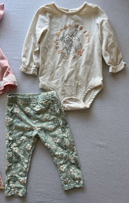9-12 month Baby Girl Outfit Bundle, 2 Outfits (Disney & Cynthia Rowley), Kids 12 Month (9-12M)