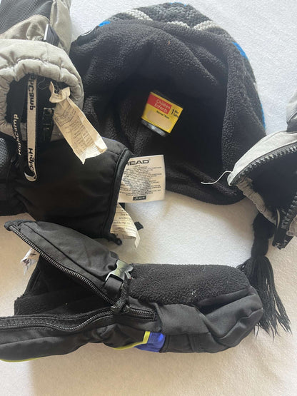 Blue Winter Accessory Bundle (Hat & 2 pair of gloves) Approx for age 2-4 years
