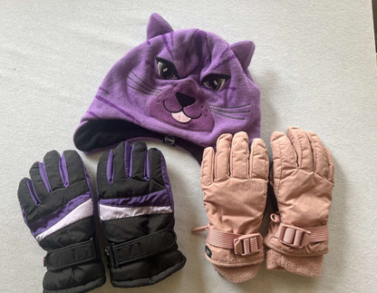 Girls Purple Winter Accessory Bundle, Ages 5-7 IMO