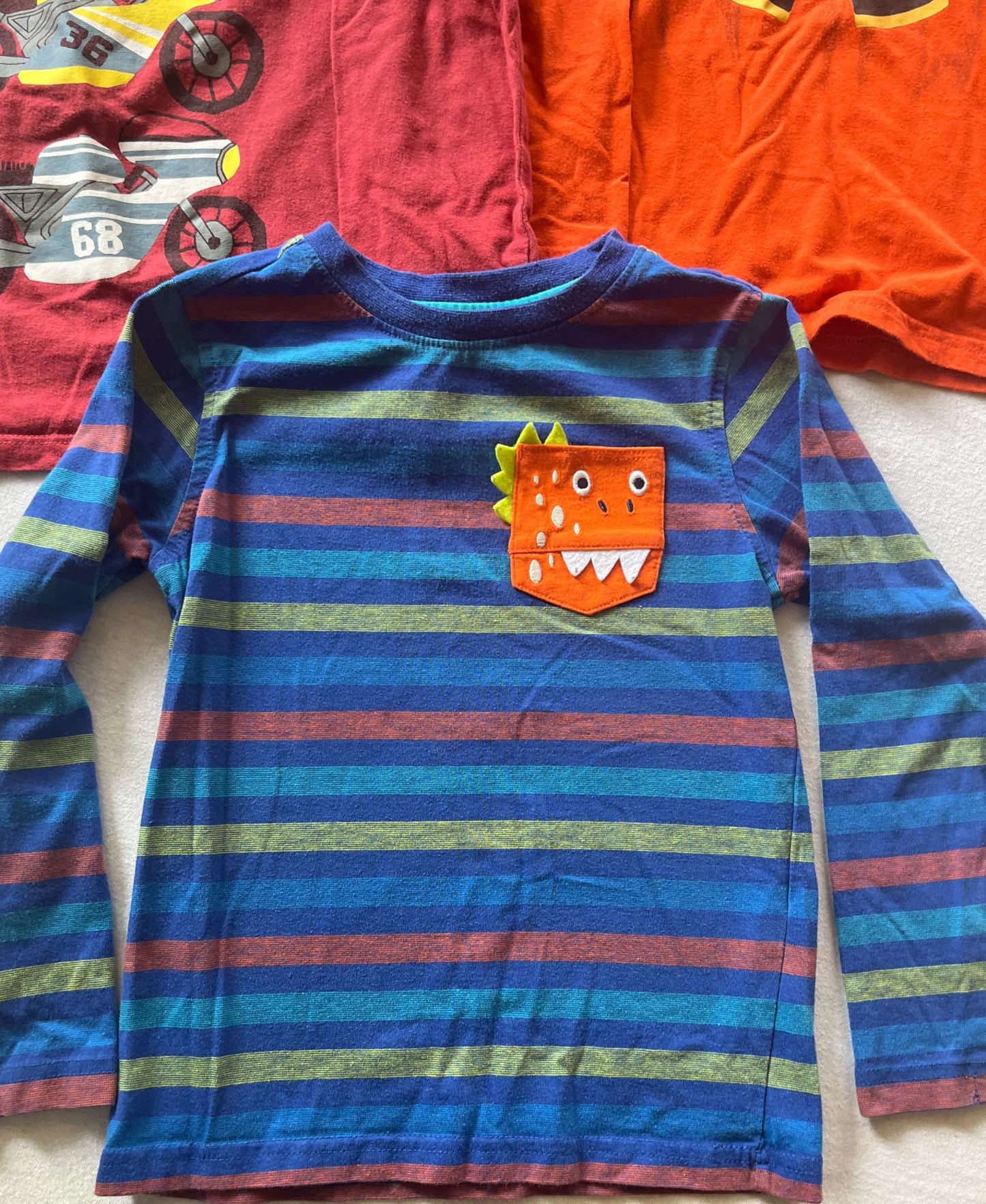 Boys Long Sleeve t-shirt Bundle ( Size 3/4) Pumpkin. Monster & Cars, Kids 4/4T