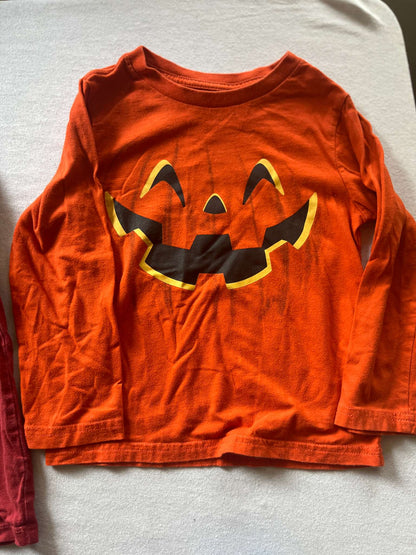 Boys Long Sleeve t-shirt Bundle ( Size 3/4) Pumpkin. Monster & Cars, Kids 4/4T