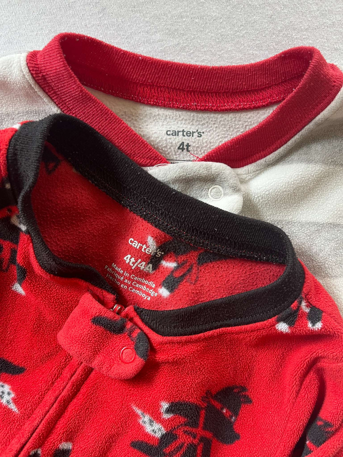 4T Fleece Onesie Pajamas, Boys (Ninja & Firetruck), Kids 4/4T