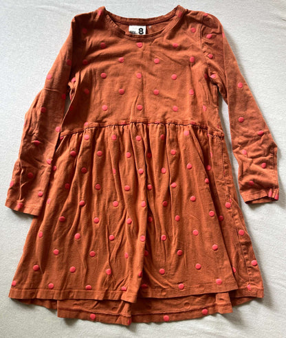 Girls Orange Long Sleeve Dress, Size 8, Cotton On, Kids 8