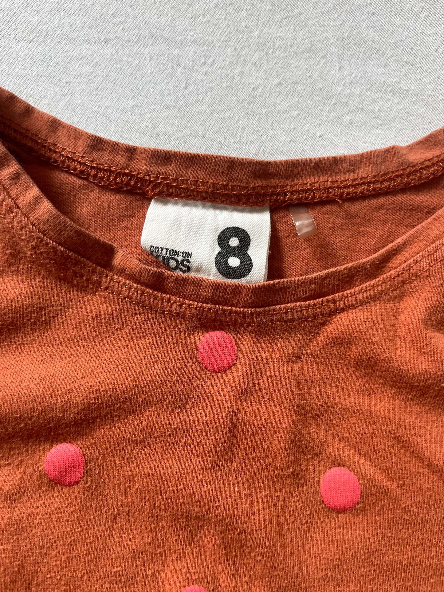 Girls Orange Long Sleeve Dress, Size 8, Cotton On, Kids 8