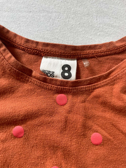 Girls Orange Long Sleeve Dress, Size 8, Cotton On, Kids 8
