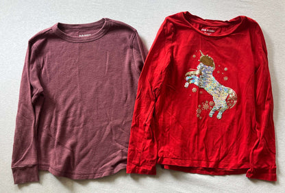 Two Long Sleeve Shirts, Girls Size 7, 2 pieces, Kids 7