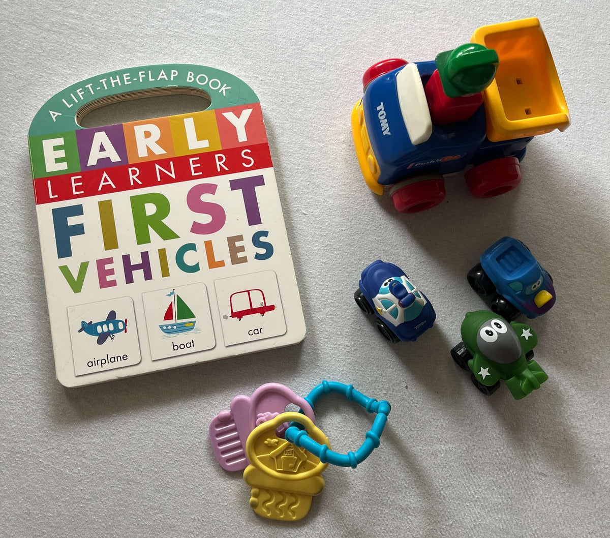 Baby Vehicle Bundle (book, teether, toys)