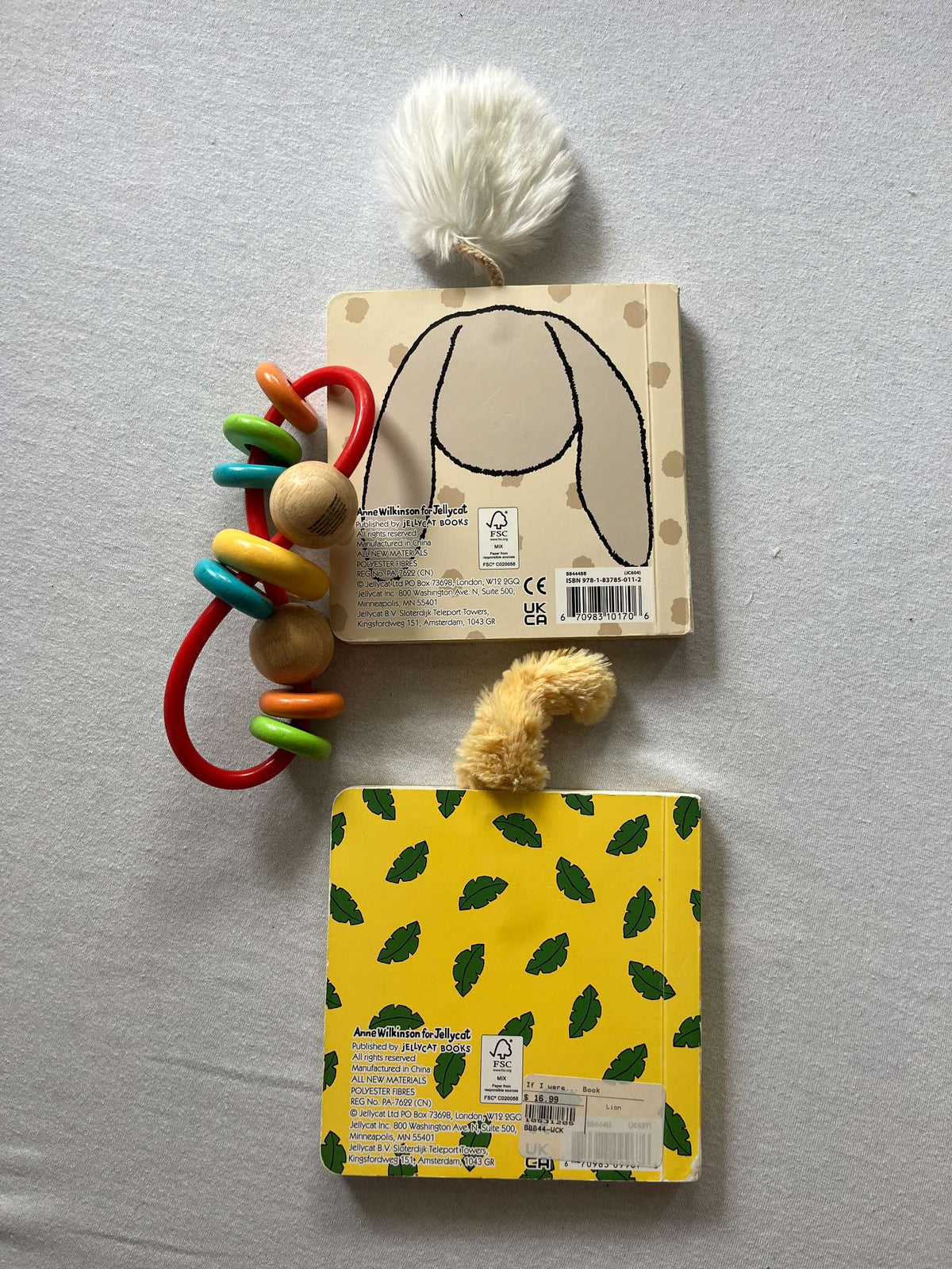 2 Jellycat Board Books and Wooden Skwinkle Manhattan Toy, MSRP: $20.00 each ($60.00 total)