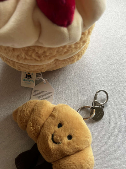Jellycat Birthday Cake Stuffy and Croissant Keychain, MSRP: $90.00 combined