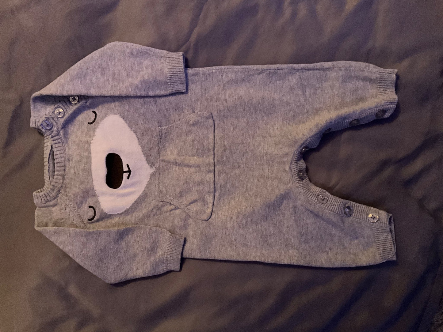 Knit Bear Romper, Kids 3 Month (0-3M)