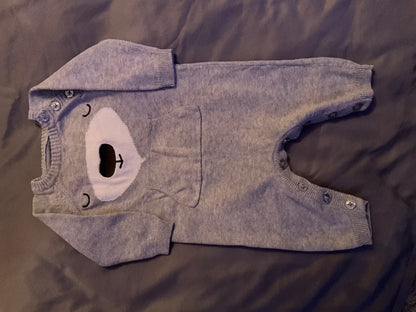 Knit Bear Romper, Kids 3 Month (0-3M)