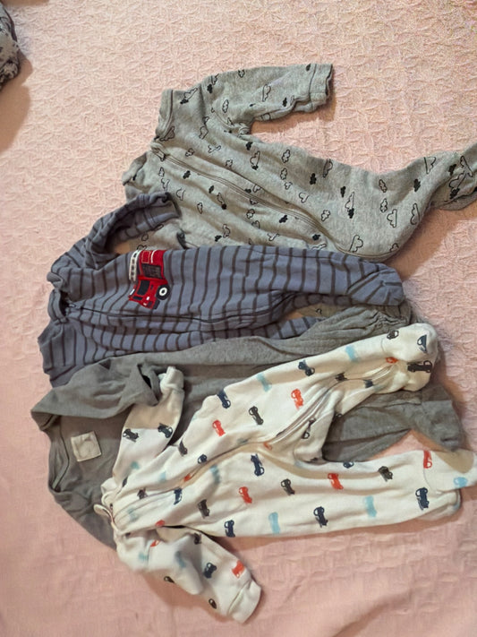 Assorted footed pajamas lot, Kids 3 Month (0-3M)