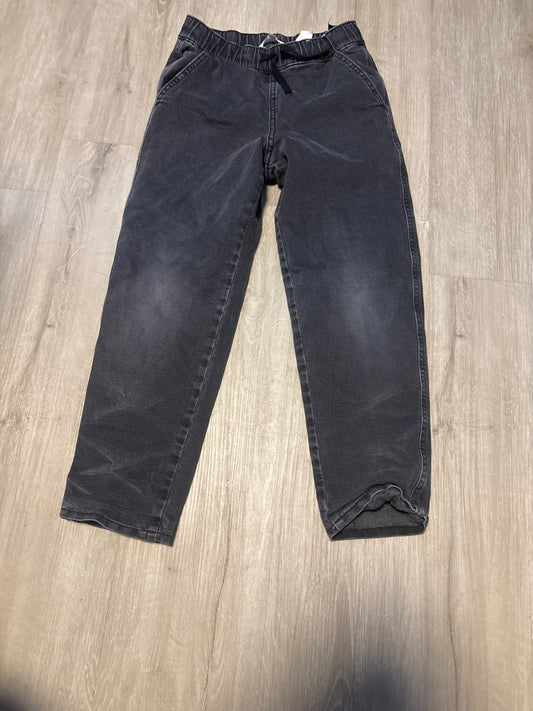 H&M Black Lined Denim Pants with Drawstring , Kids 8