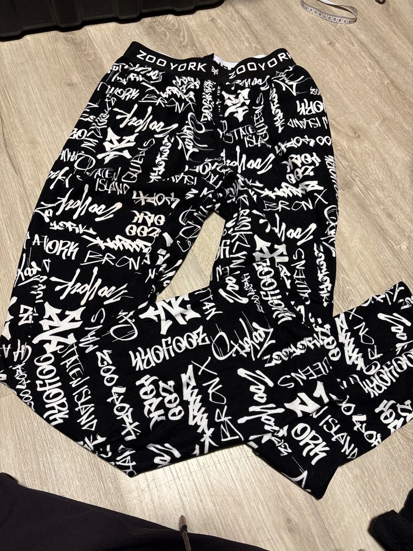 ZooYork Graphic Black and White Pants , Kids 14