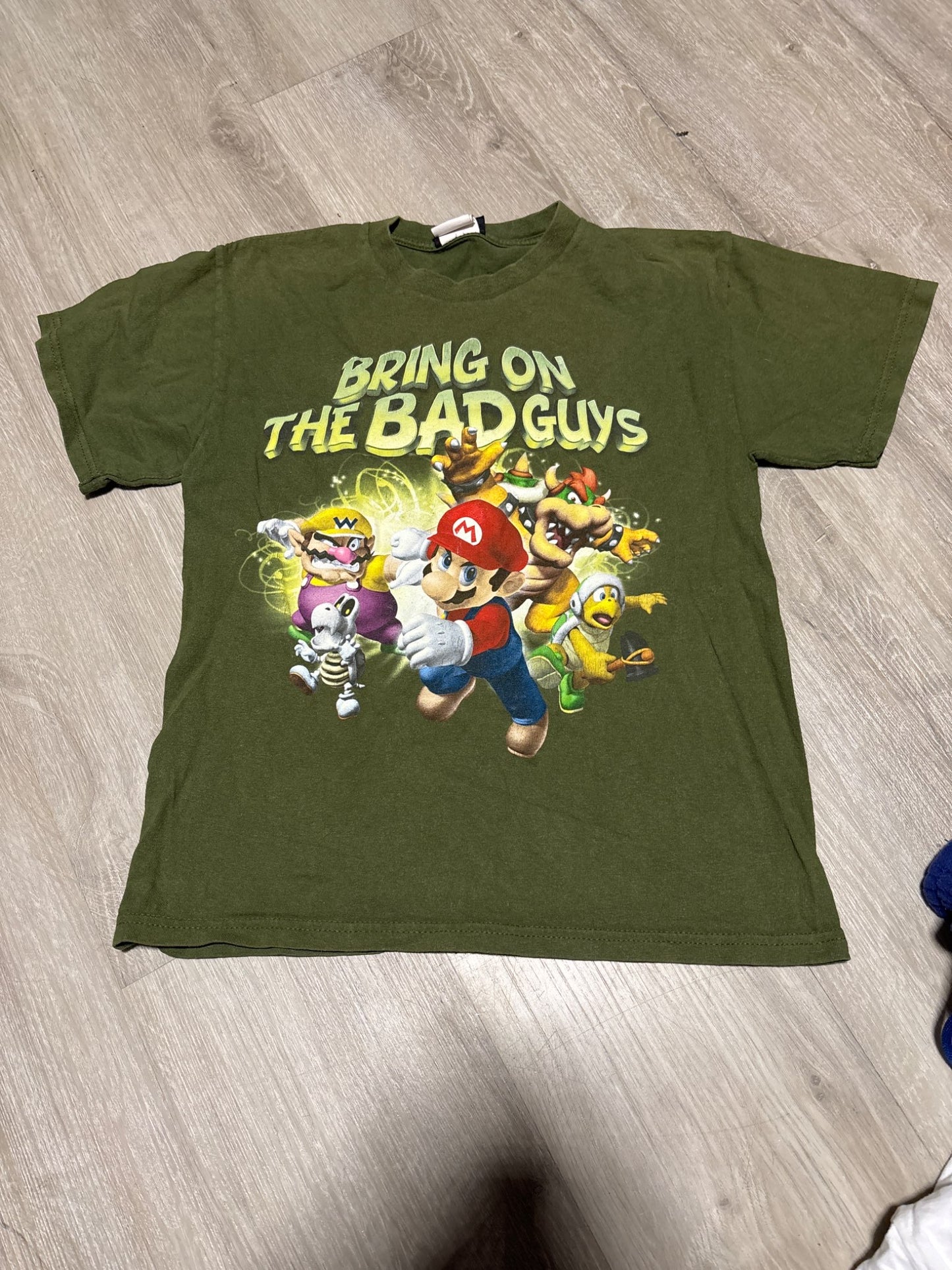 Nintendo Mario Green Graphic Shirt 10-12, Kids 10