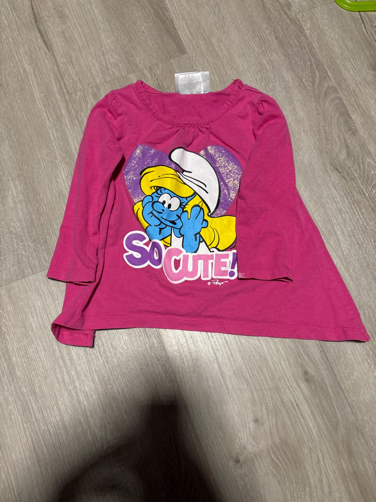 Smurfs 2T pink Graphic Shirt , Kids 2T