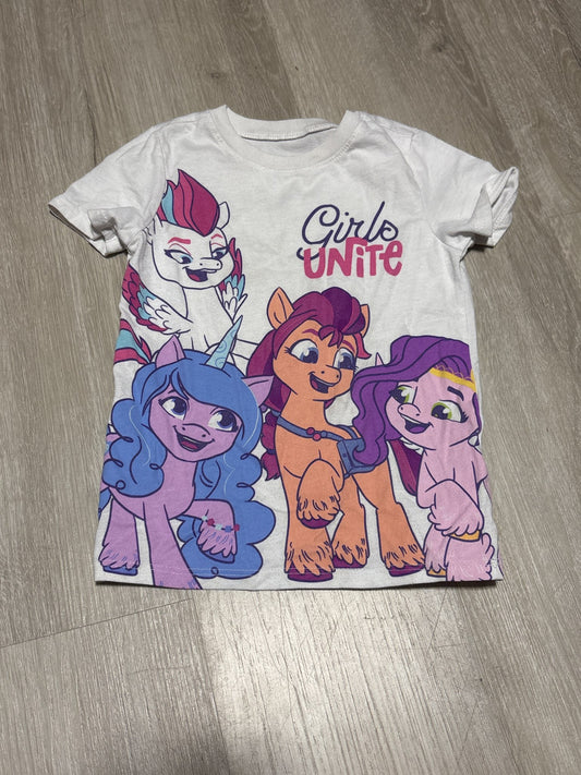 My Little Pony White Graphic Shirt Size 4, Kids 4/4T