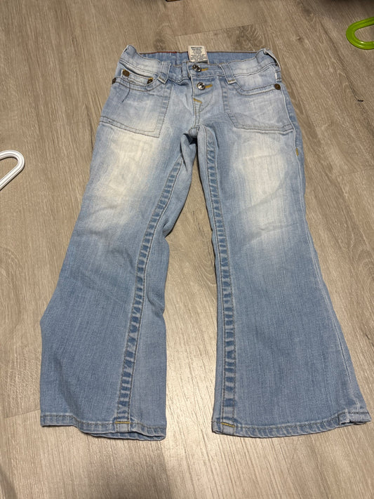 True Religion Light Wash Blue Wide Leg Jeans Size 5, Kids 5/5T