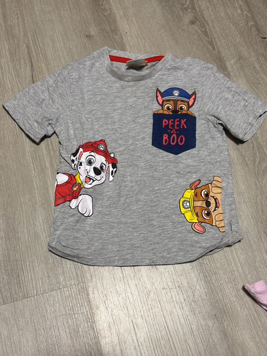 Nickelodeon Paw Patrol Grey “Peek a Boo” Shirt Size 5, Kids 5/5T
