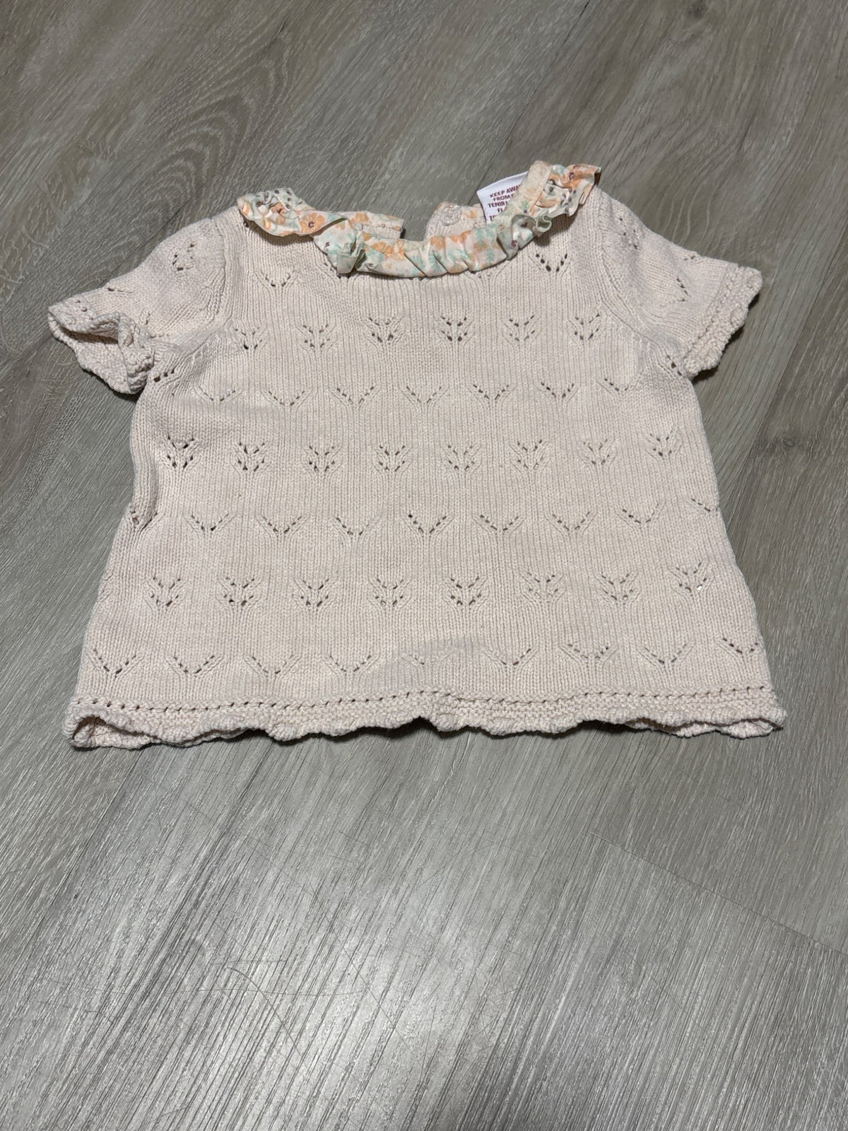 Shabby Chic Light Pink Top 3-6M, Kids 6 Month (3-6M)