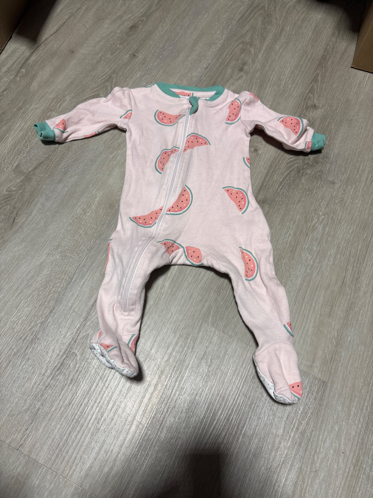 Zippyjamz Watermelon Pink Sleeper 3-6M, Kids 6 Month (3-6M)