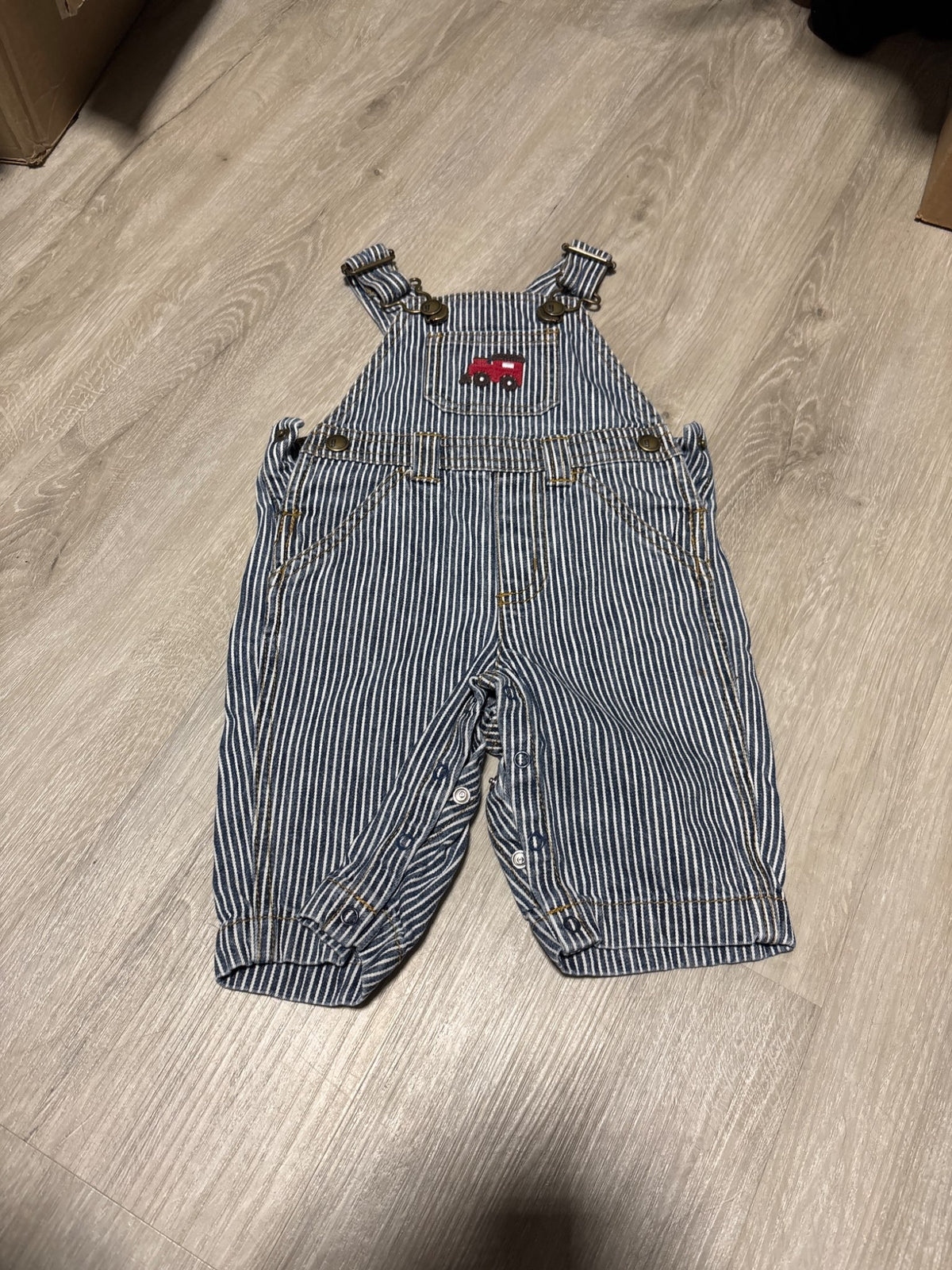 Gymboree 2008 Stripped Train Overalls 0-3M , Kids 3 Month (0-3M)