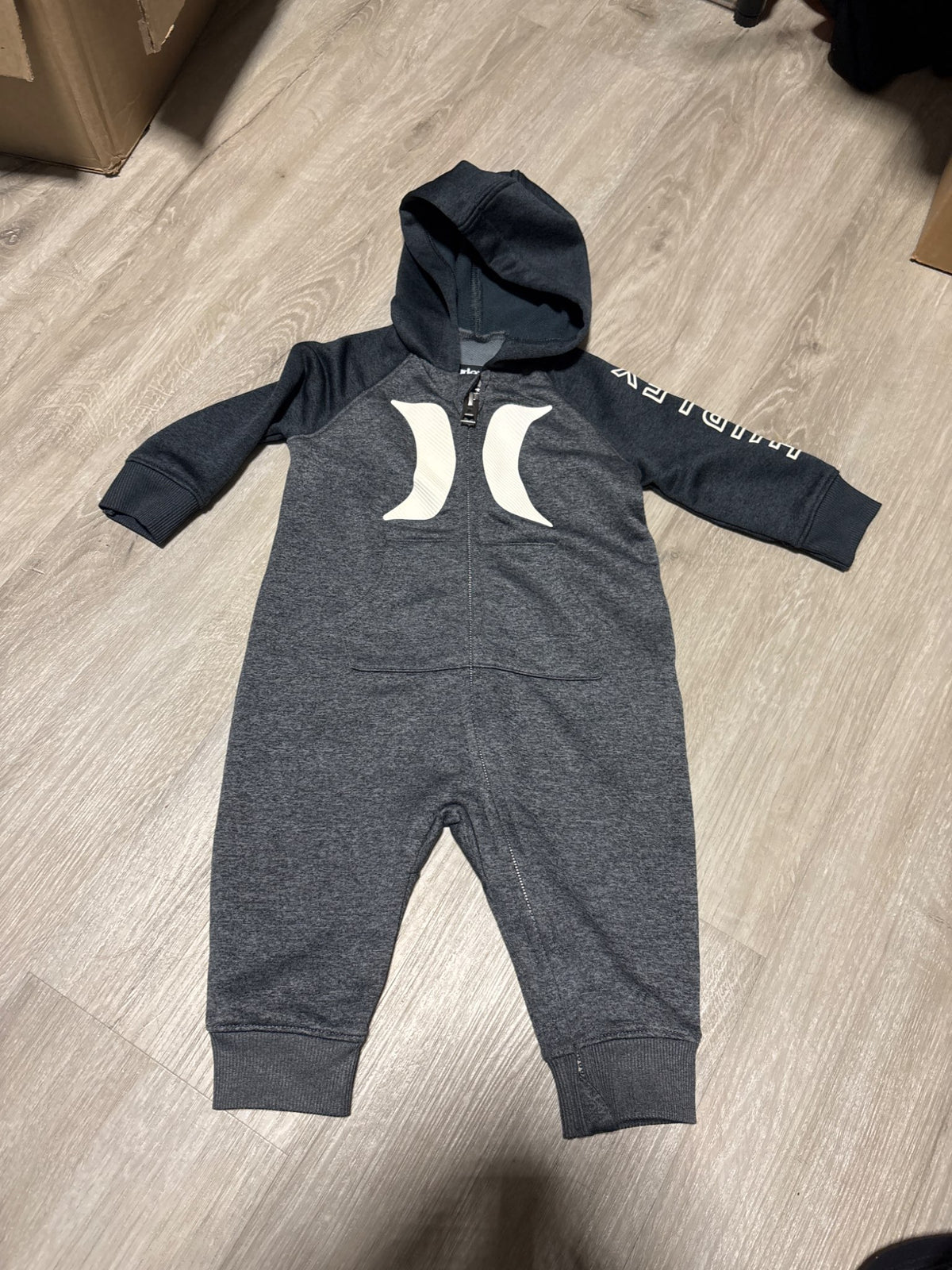 Hurley Grey Jumpsuit 6M , Kids 6 Month (3-6M)