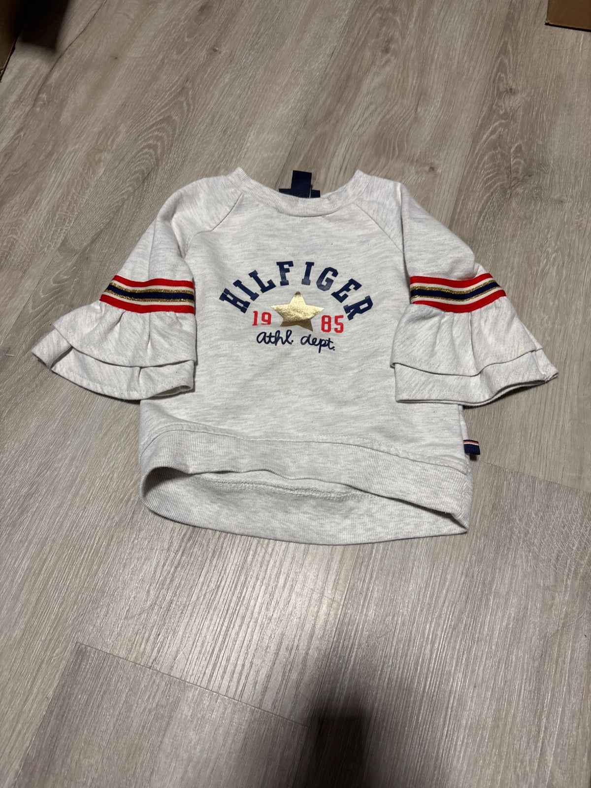 Tommy Hilfiger Grey Flare Arm Shirt 18M, Kids 18 Month (12-18M)