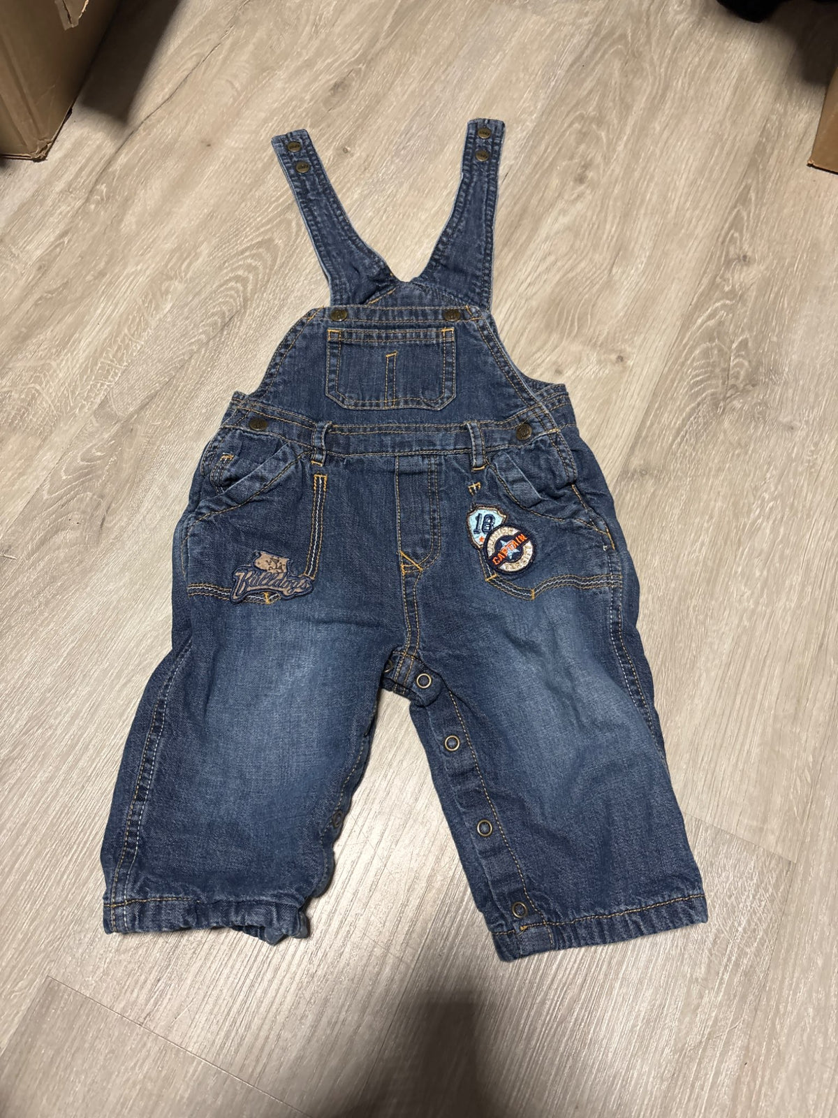 The Children’s Place Overalls with Patches 6-9M, Kids 9 Month (6-9M)
