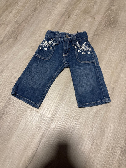 Wrangler Girls Floral Jeans 3-6M, Kids 6 Month (3-6M)