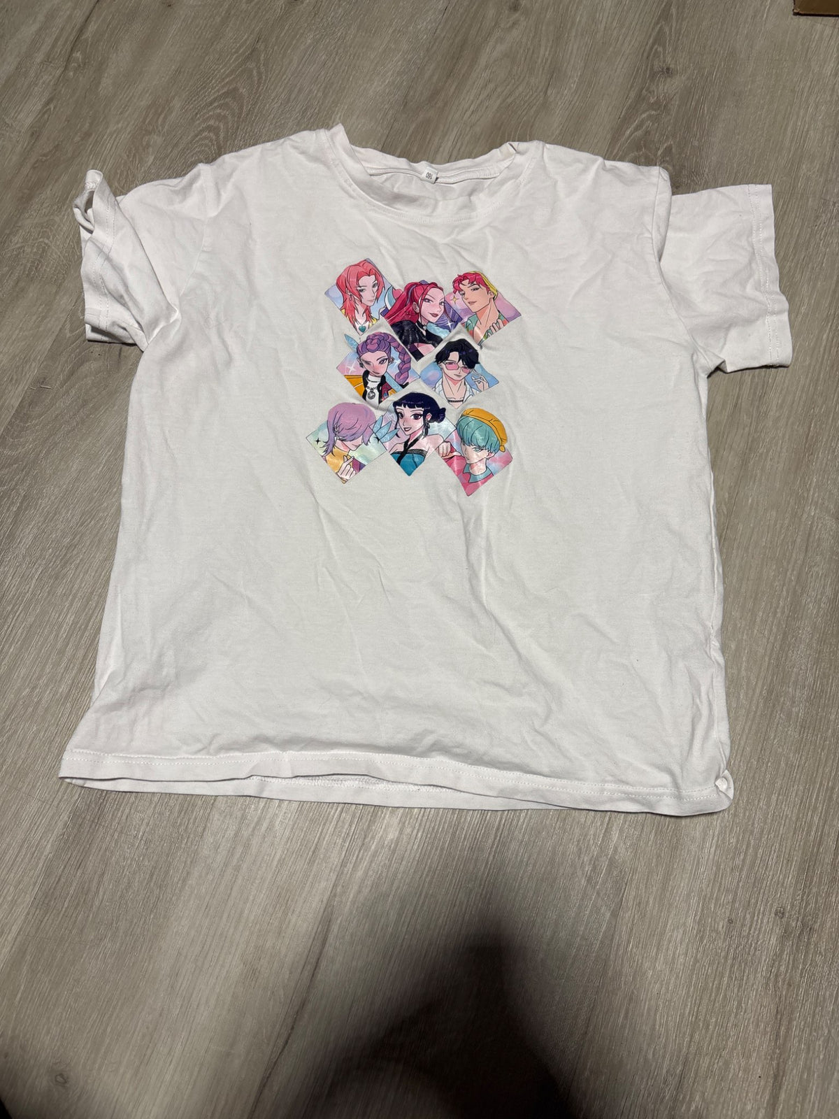 Kpop 13-14 White Short Sleeve Top , Kids 14