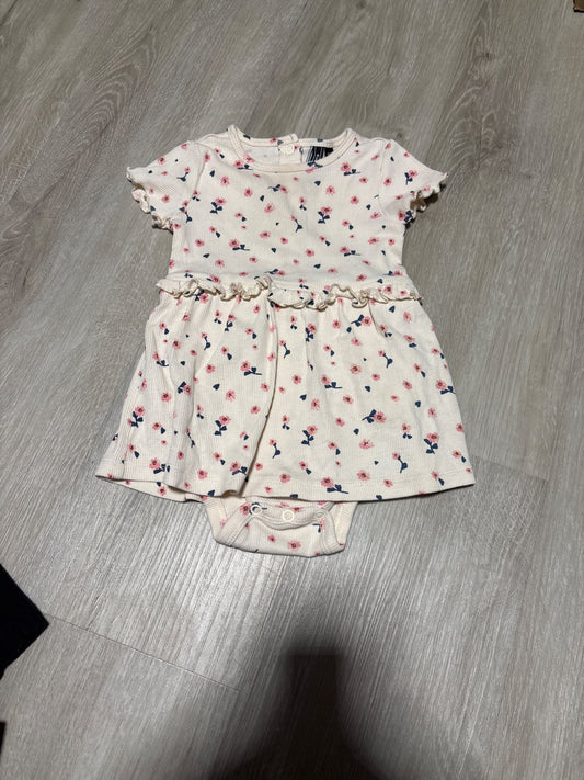 Small Bone & Scot Floral Dress with Snaps 9M, Kids 9 Month (6-9M)
