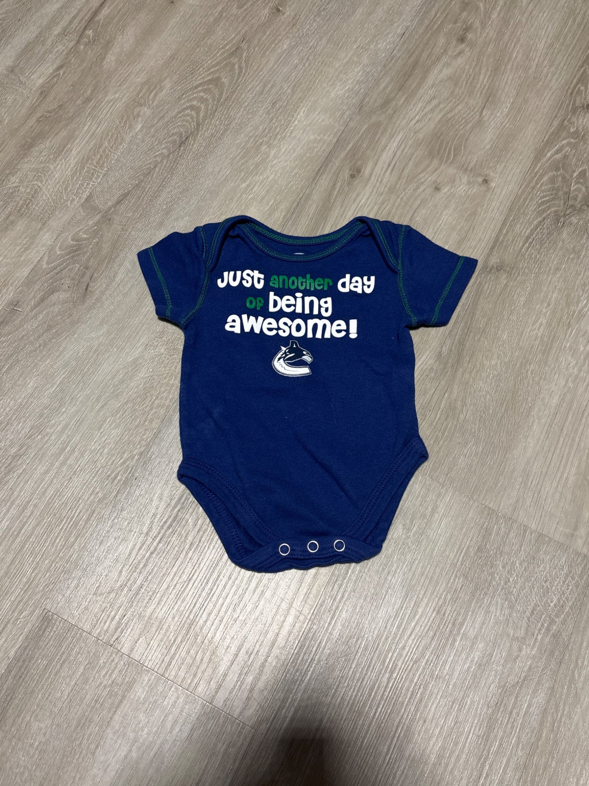 NHL Vancouver Canucks Blue Onesie 0-3M, Kids 3 Month (0-3M)