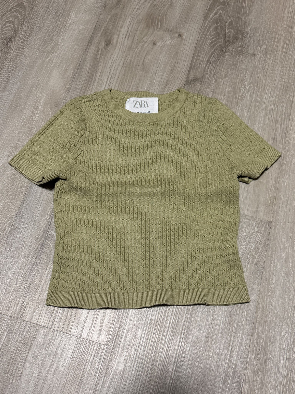 Zara Green Knit Like Shirt 9-10 , Kids 10