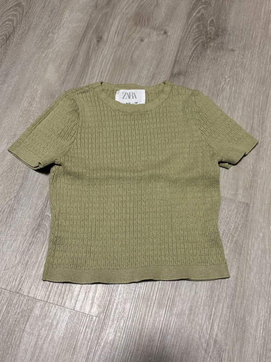 Zara Green Knit Like Shirt 9-10 , Kids 10
