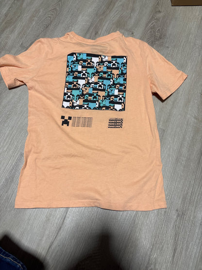 Minecraft Peach Short Sleeve Shirt 10-12, Kids 10