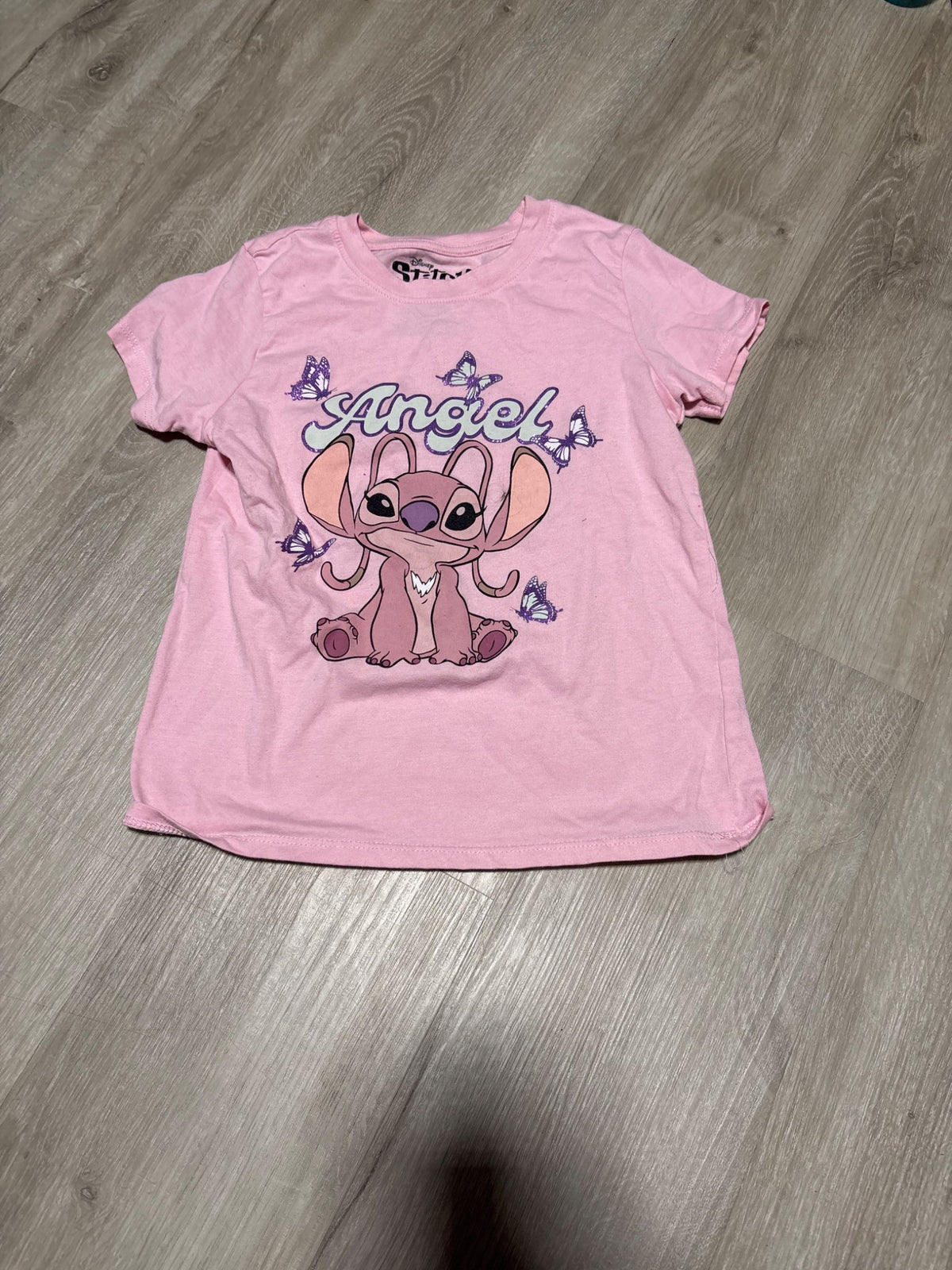 Disney Stitch Angel Pink Shirt 10-12, Kids 8