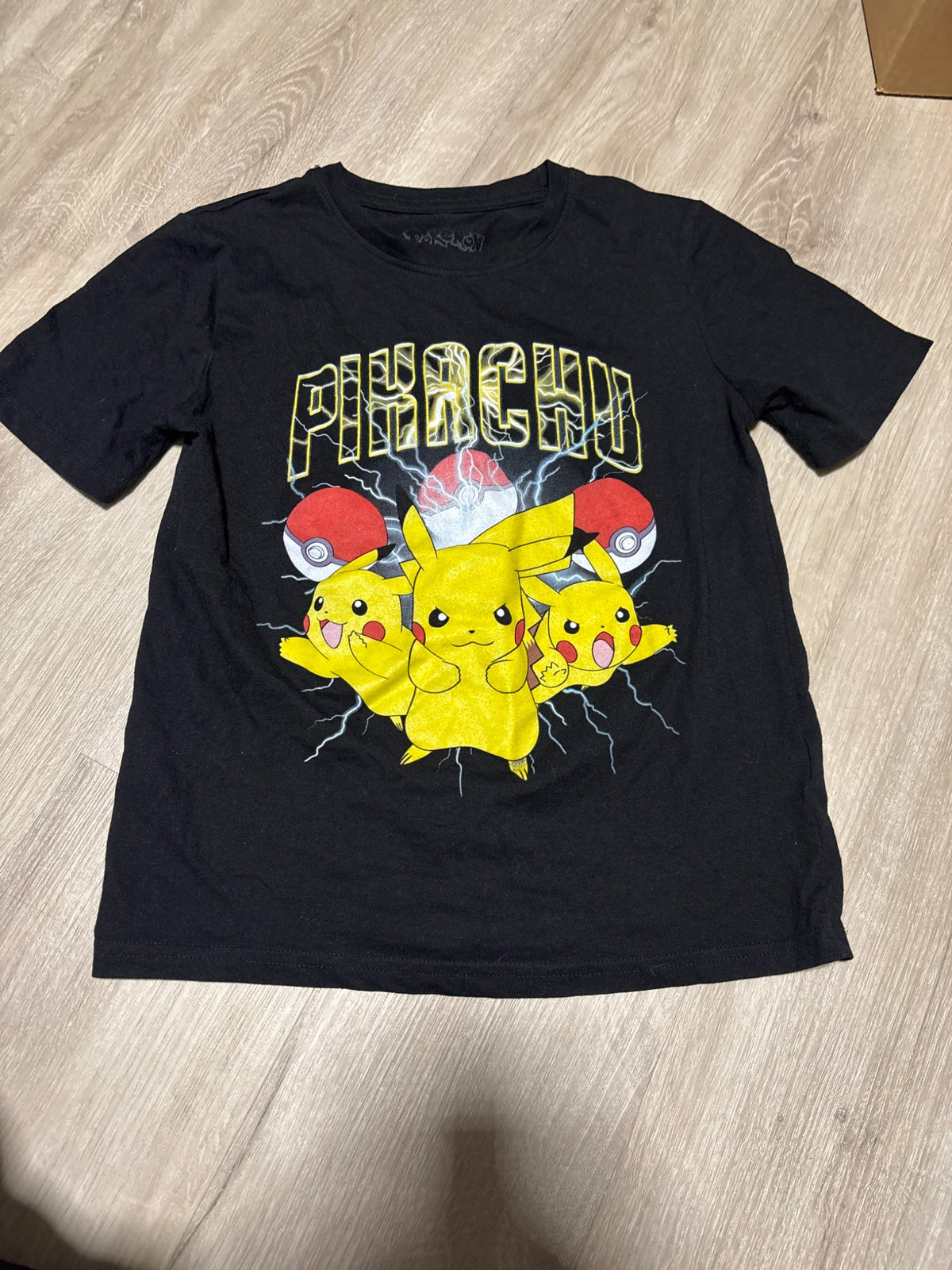 Pokemon Pikachu Black Shirt size 10-12, Kids 10