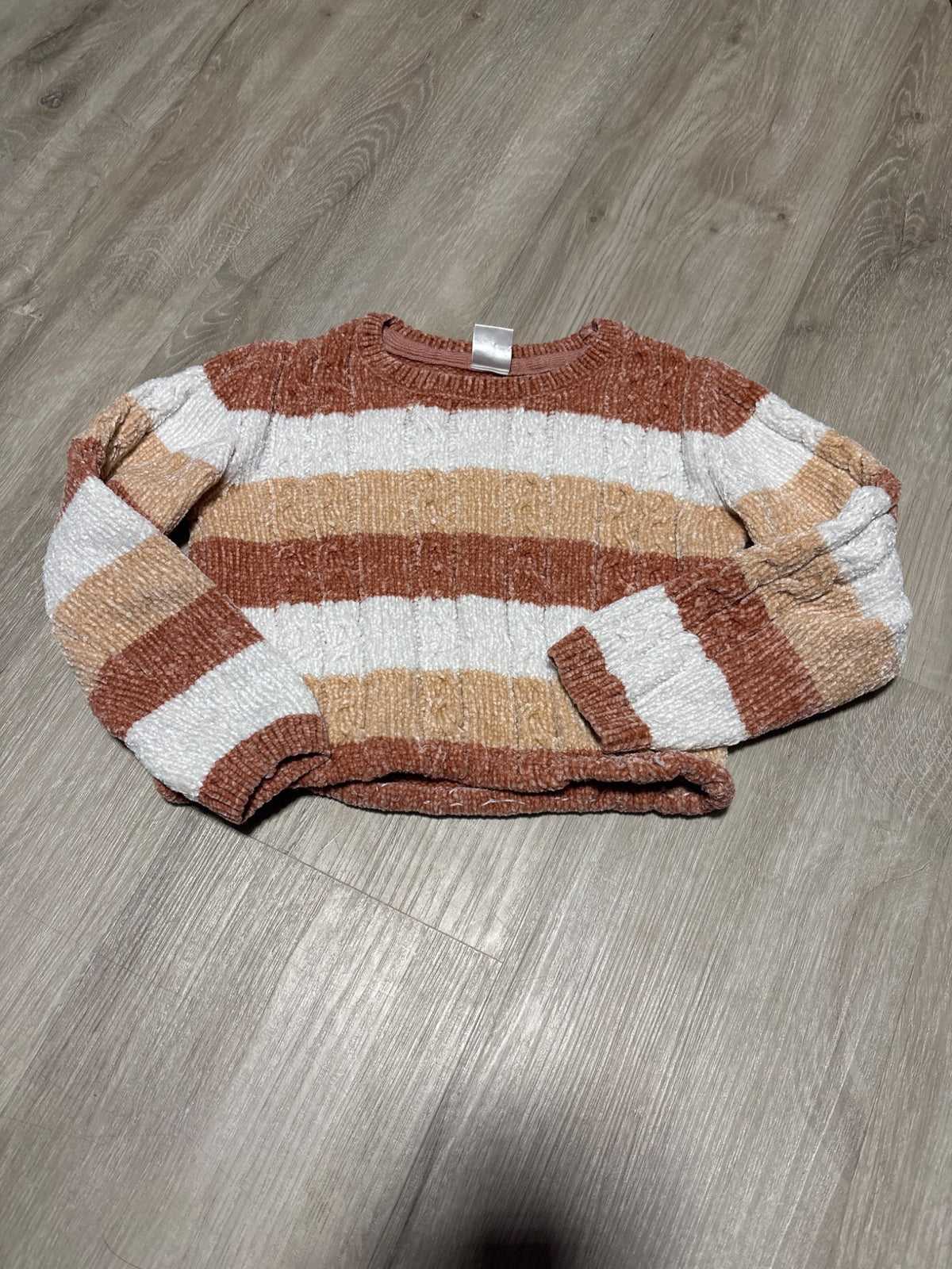 Little kids Peach Tricolour Sweatshirt 6-7, Kids 6/6X
