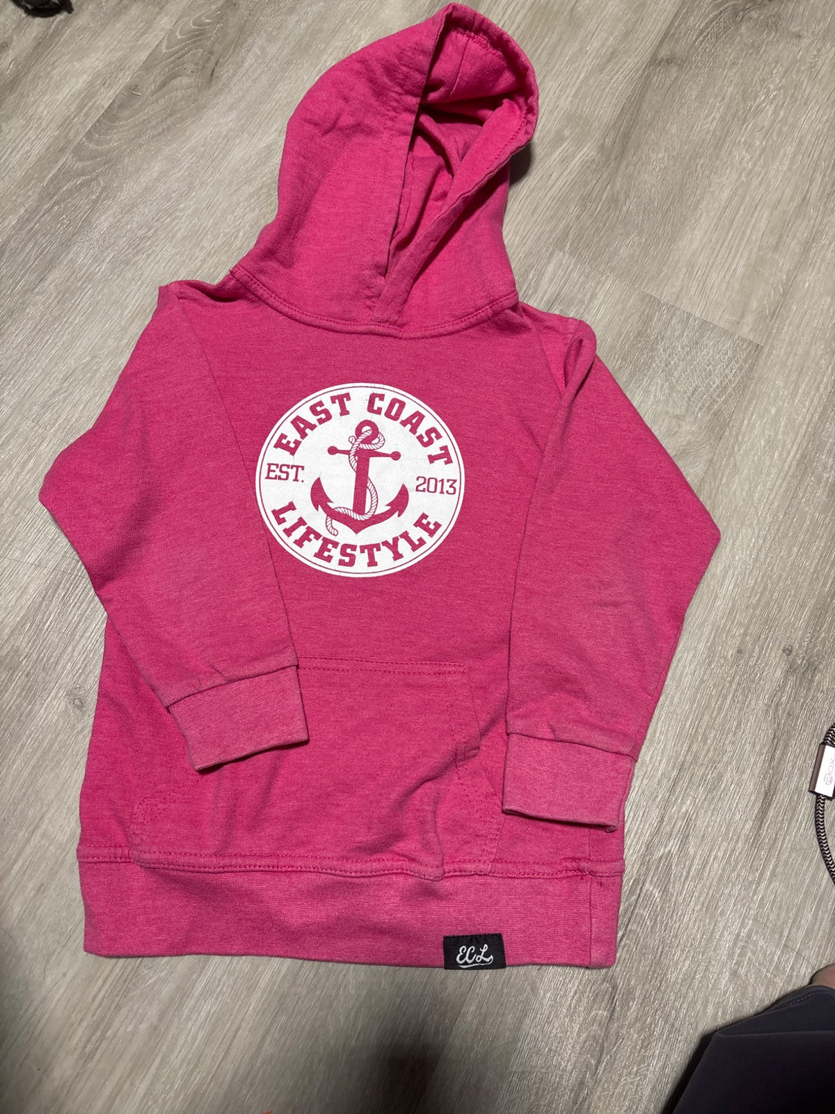 East Coast lifestyle Pink Pull Over Hoodie Size 8, Kids 8