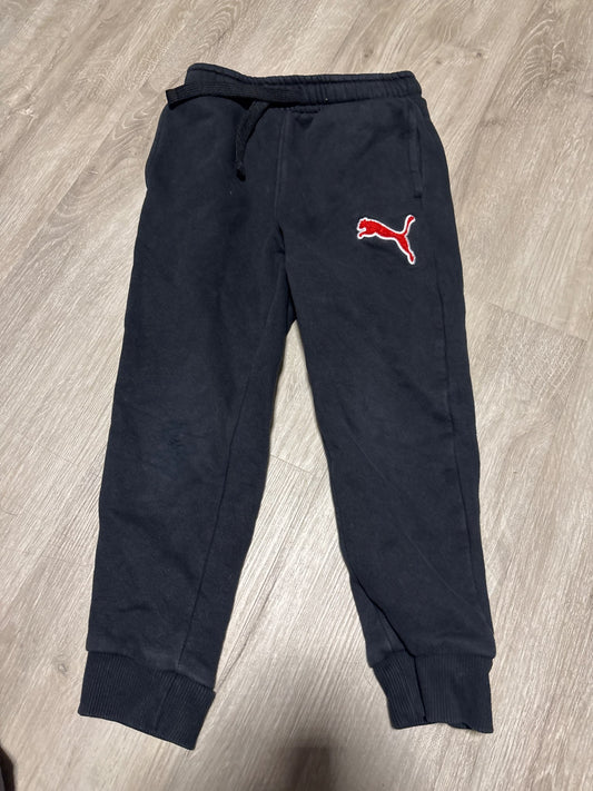 Puma Black Joggers with Red Puma Size 6, Kids 6/6X