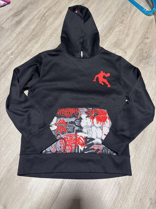 And1 Black Pull Over Hoodie Size 8, Kids 7