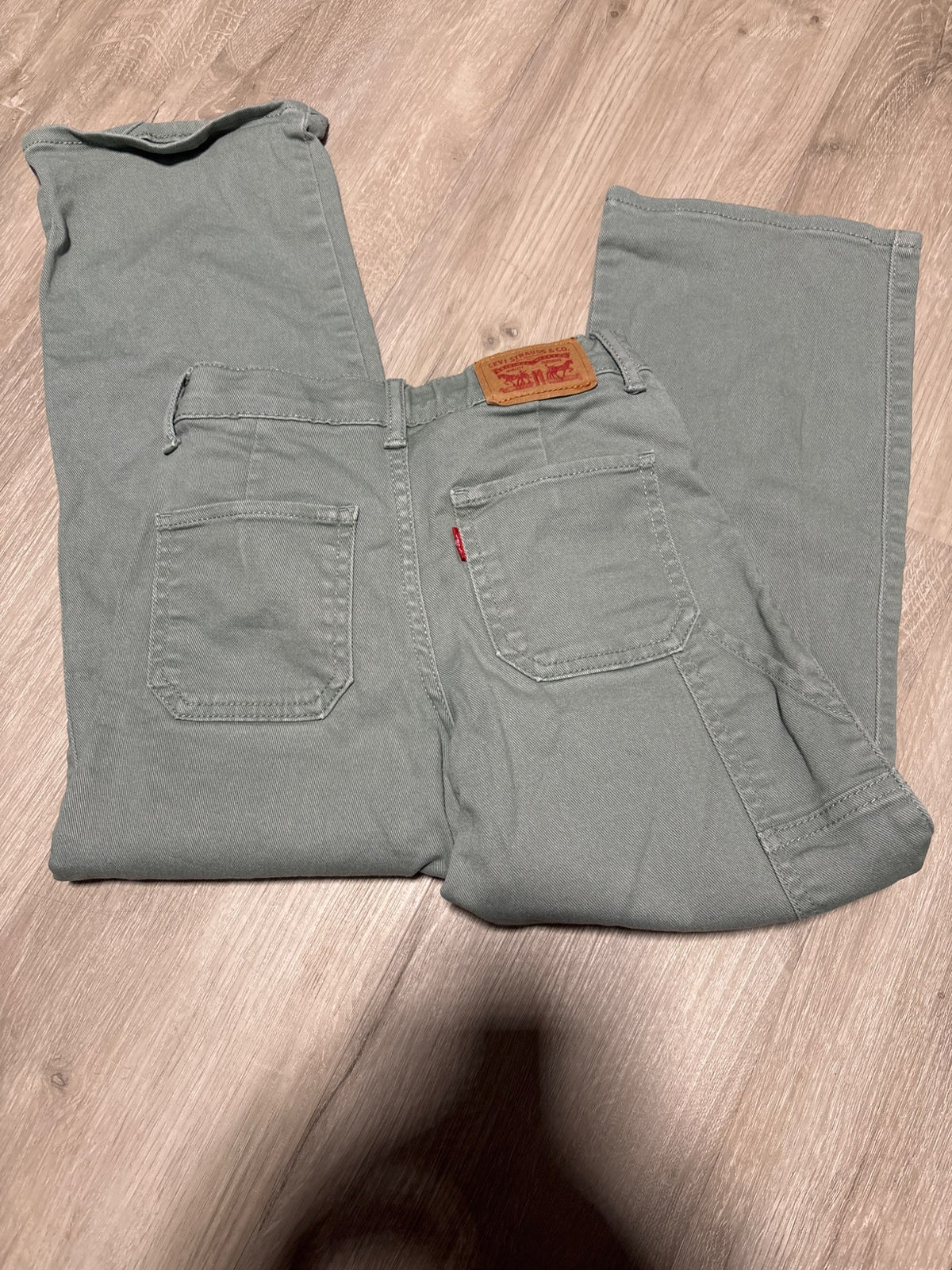 Levi’s Relaxed Straight Carpenter Green Jeans 7, Kids 7