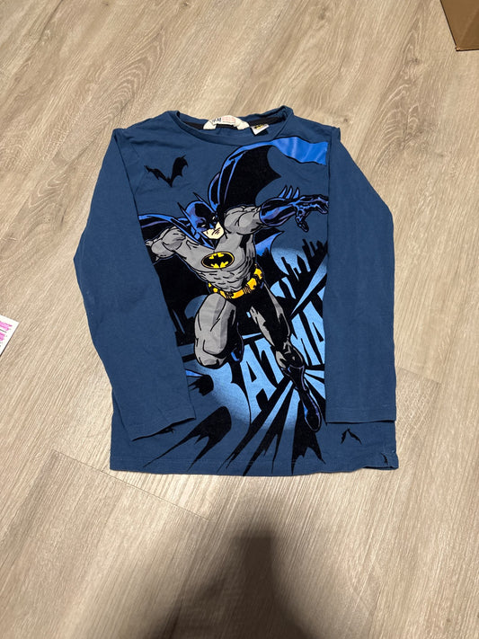 H&M Batman Long Sleeve Blue Shirt 4-6, Kids 4/4T