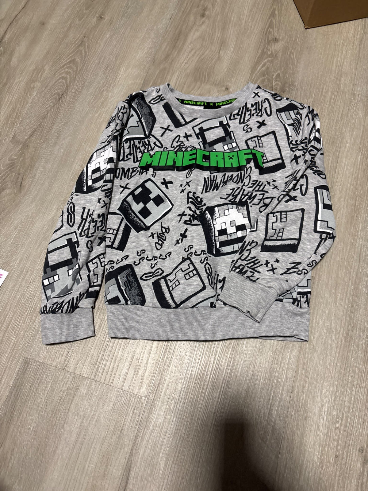 Minecraft Grey and Black Pull Over Hoodie 4-5, Kids 4/4T