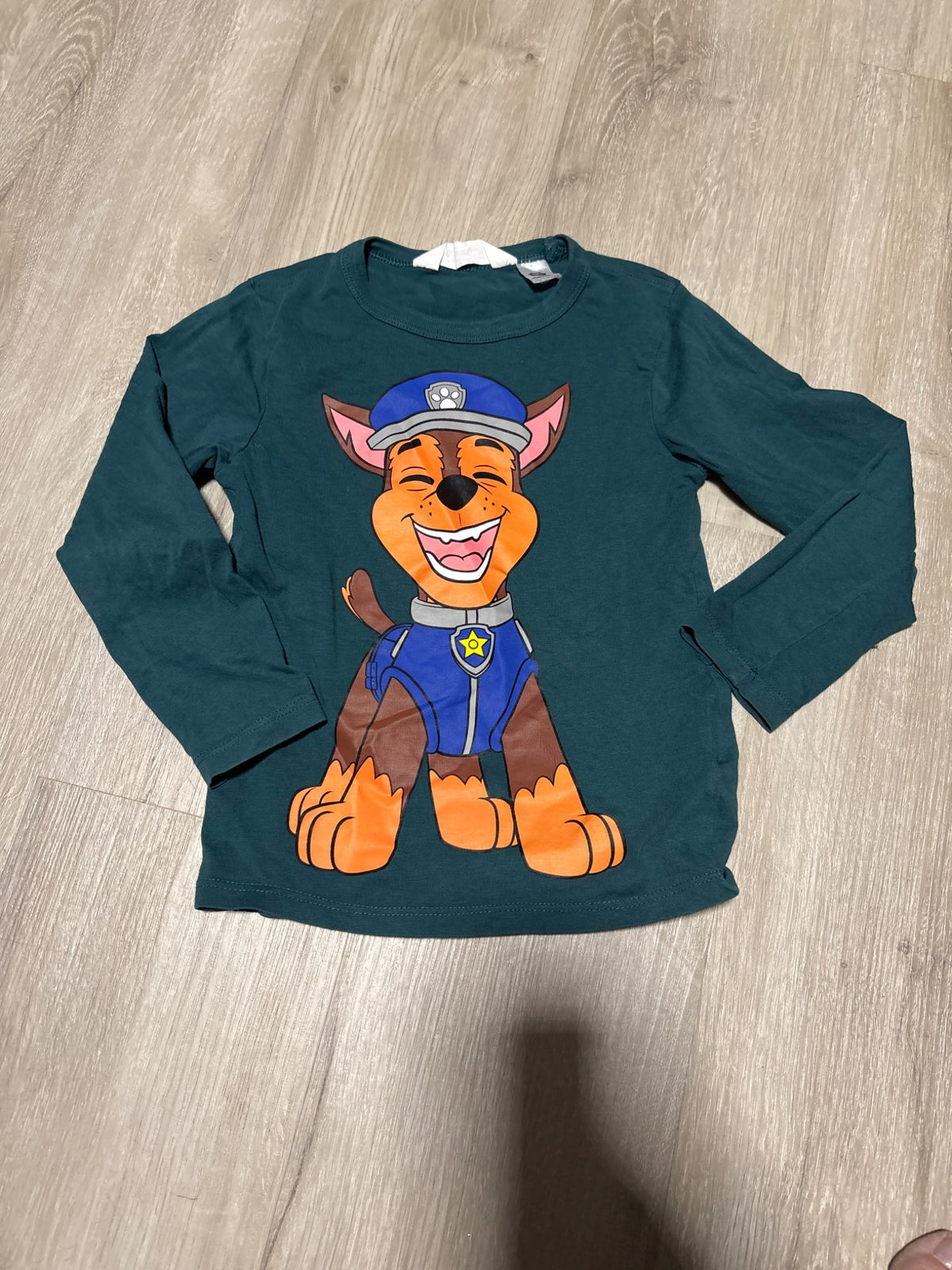 H&M Green Chase Long Sleeve Shirt 3-4, Kids 3T