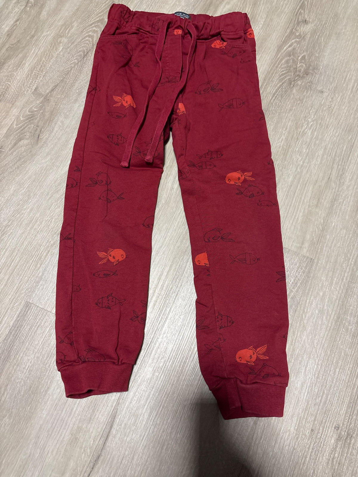 Souris Mini Red Fish Pants with Drawstring Size 7, Kids 7