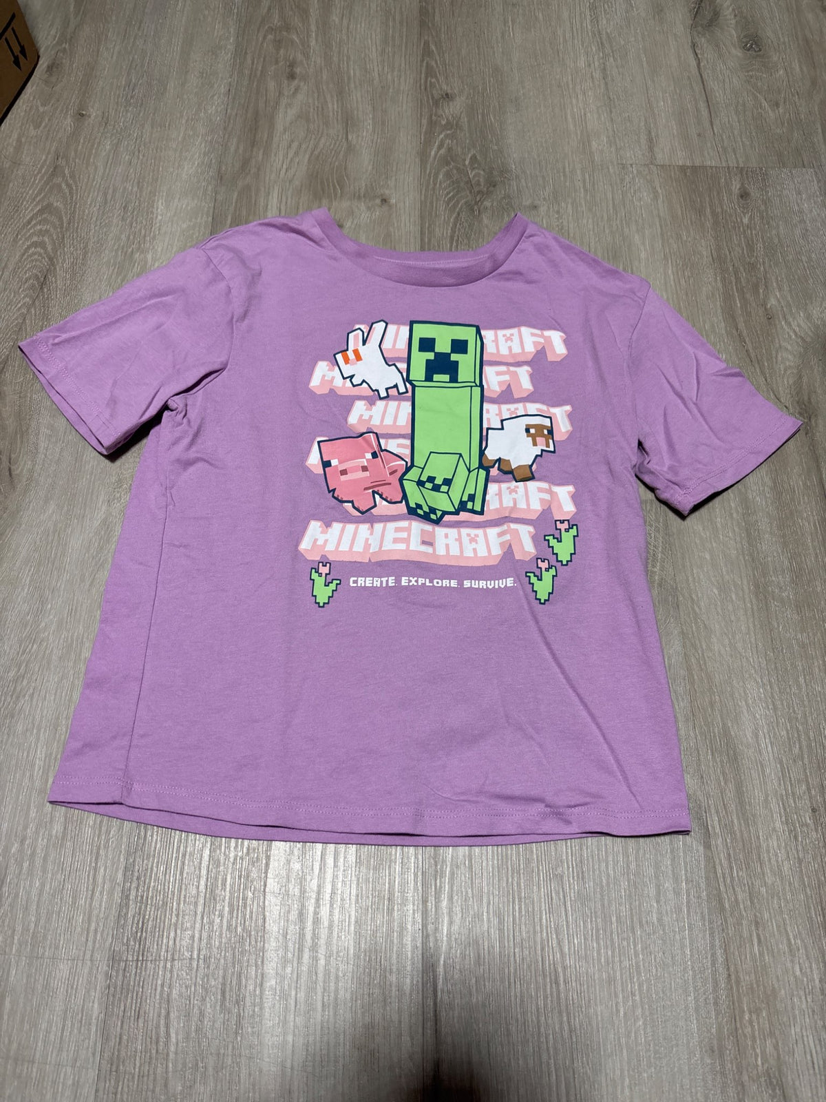 Minecraft Purple Graphic Shirt 10-12 , Kids 10