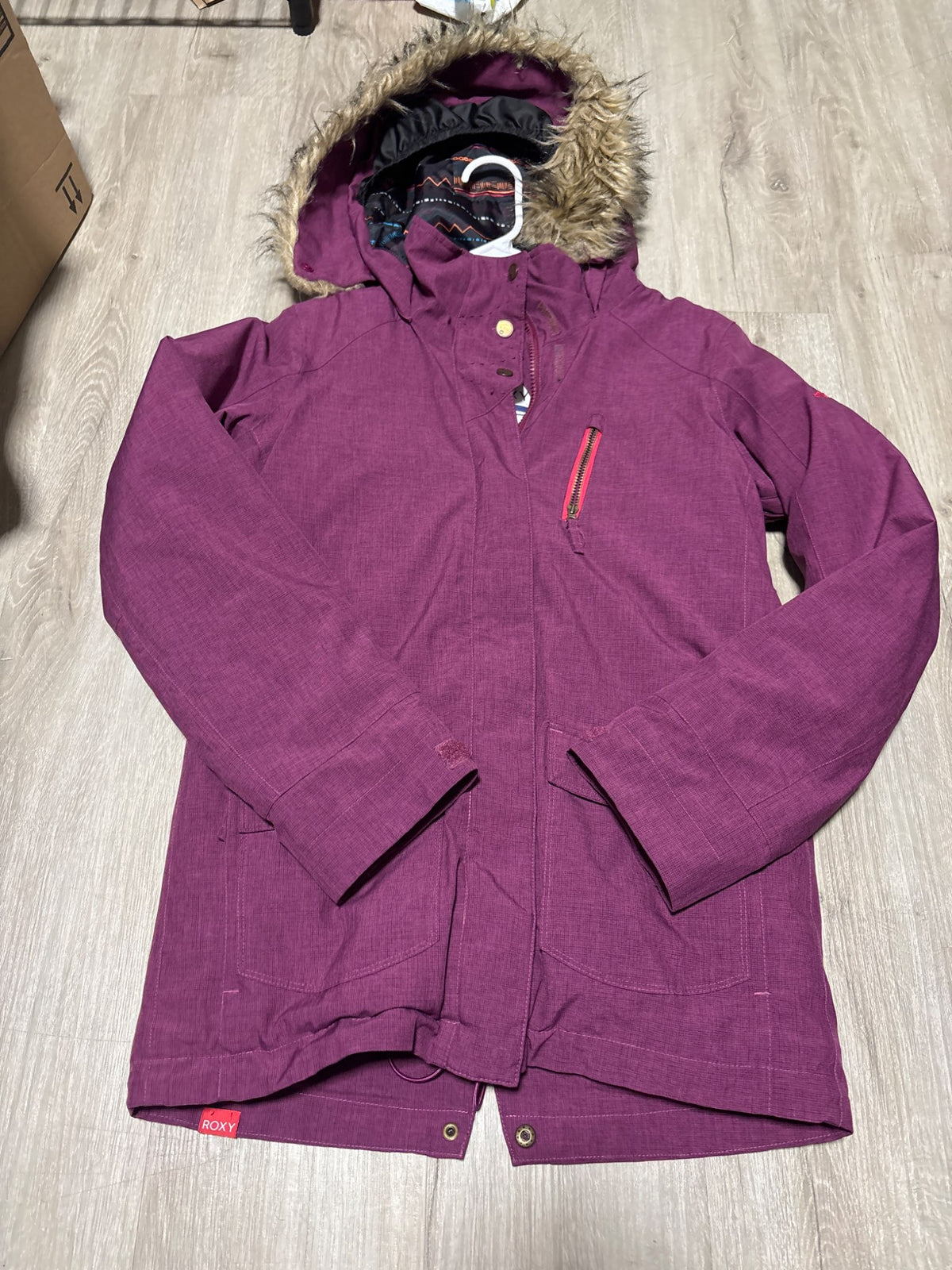 Roxy Purple Winter Jacket with Fur Trim 14, Kids 14