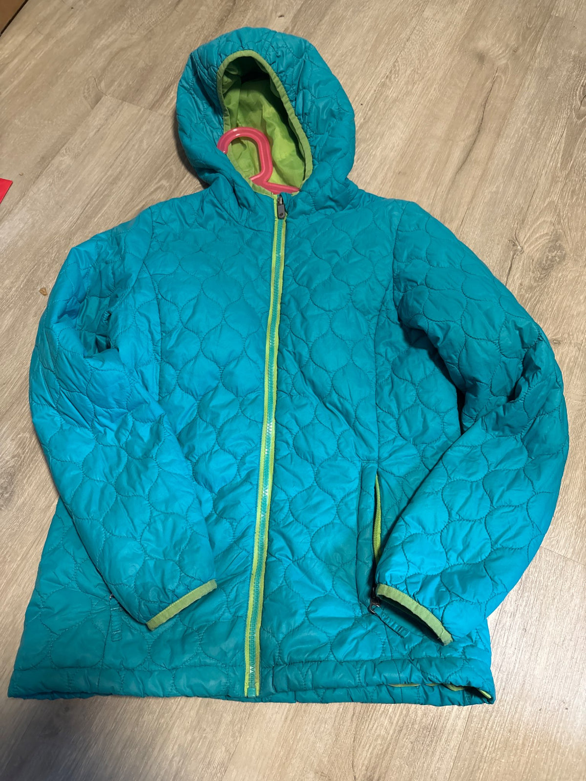 Lands End Teal Quilted Jacket 10-12, Kids 10